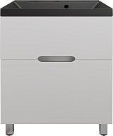 Style Line Тумба с кварцевой раковиной антрацит Матис 70 белая матовая